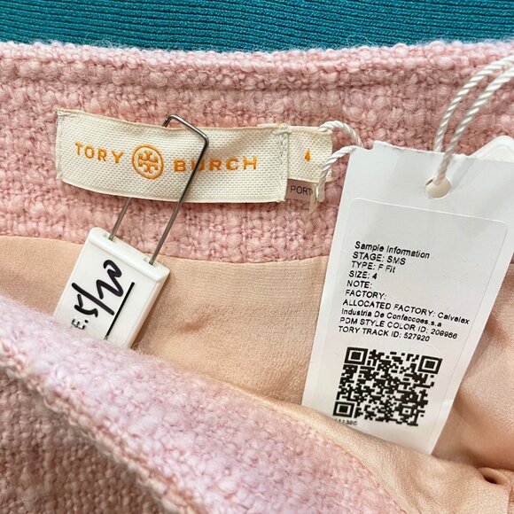 New Tory Burch Wool Blend Boucle Tweed Mini Skirt Pink 4, Small - Picture 6 of 7